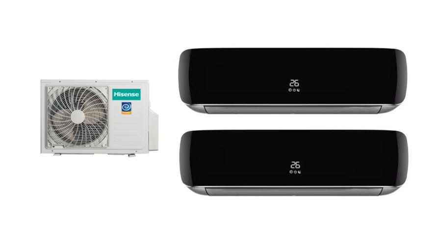 Мульти сплит-система Комплект мульти сплит-систем Hisense на 2 комнаты  - Уцененный товар (Черный)